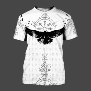T-Shirt viking le guide Vegvisir blanc, cadeau pour homme ou ados, toutes tailles