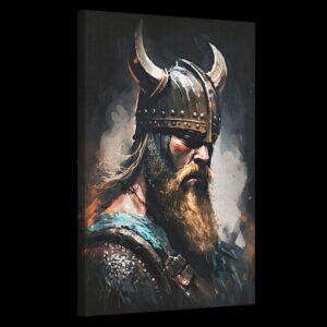 Tableau portrait du guerrier viking barbu, toile en cadeau décoration maison