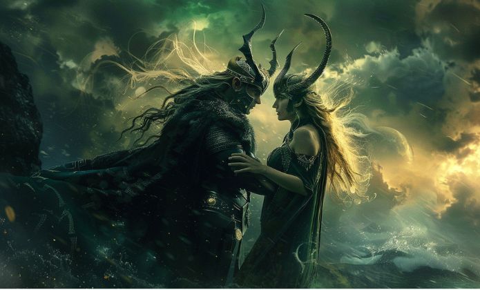 Déesse Sigyn et Loki