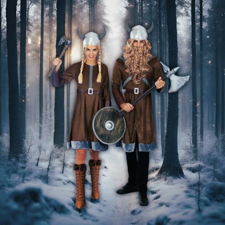 Déguisements chefs de clan, les jarls viking, couple cadeau fêtes anniversaire soirée déguisée