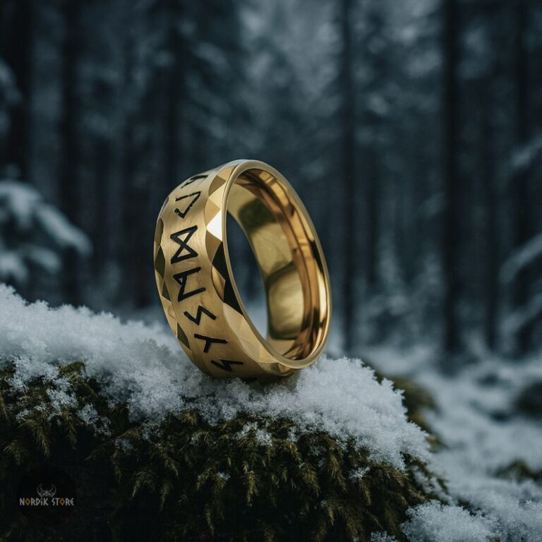 anneau viking la magie des runes Futhark, cadeau