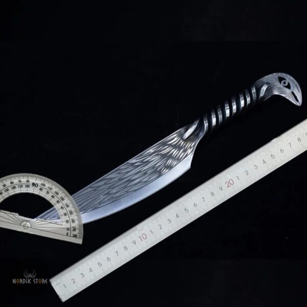 Taille du couteau du chef viking la sagesse d'Odin en acier inoxydable forgé à la main