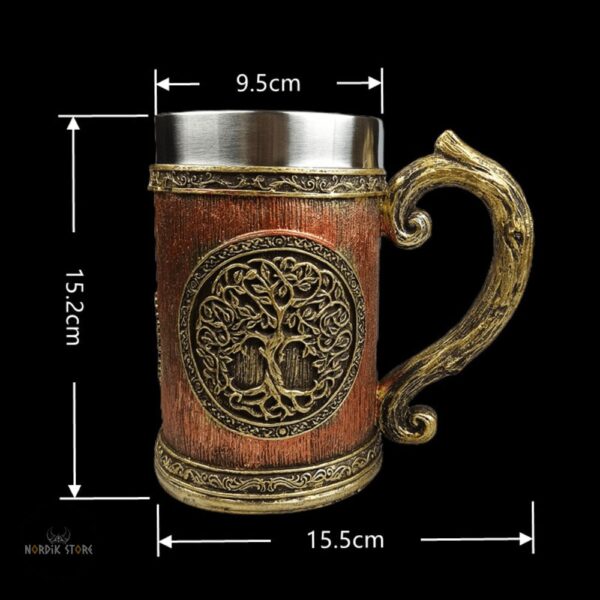 Dimension chope viking arbre Yggdrasil, cadeau homme, ados, anniversaire, noel