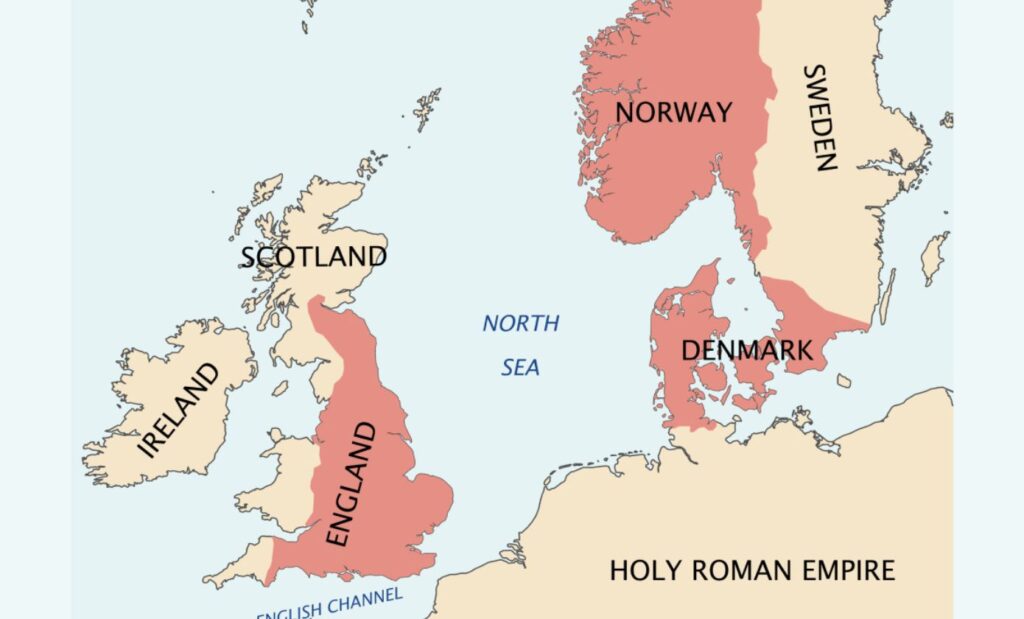 Empire du Nord, unification par Knut de l'Angleterre, de la Norvège et du Danemark