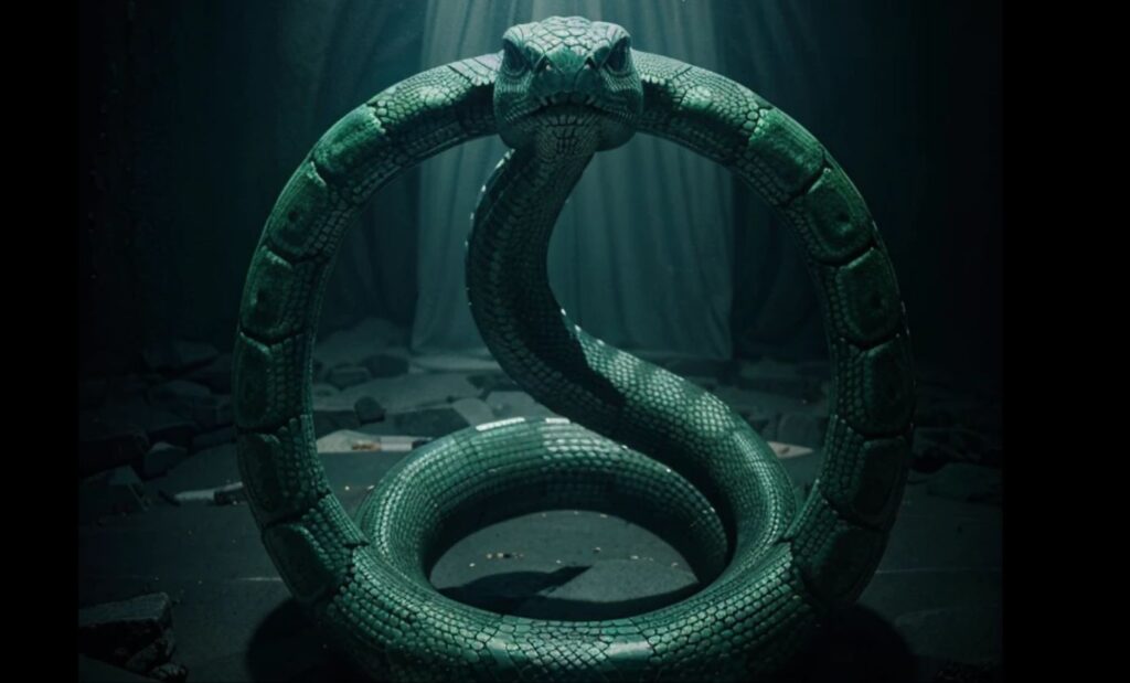 Le serpent Ouroboros dans l'oeil de Sigurd