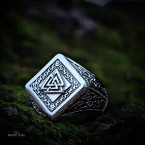 Bague viking pouvoir du Valknut, cadeau homme