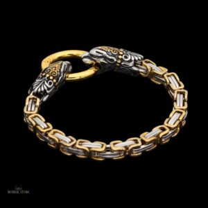 Bracelet viking loup d'Ivar le désossé en acier de titane, cadeau homme pour anniversaire, Noël, Saint-Valentin