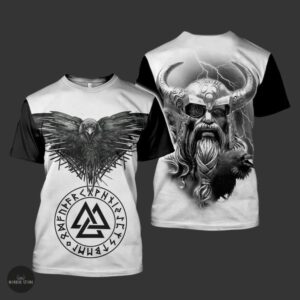 T-shirt viking Odin en polyester, cadeau ados, homme pour noel