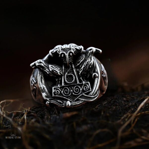 Bague viking Ragnar Lotbrok en acier, cadeau homme