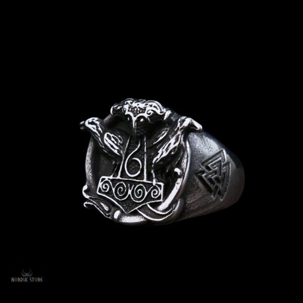 Bague viking Ragnar Lotbrok en acier, cadeau homme pour fêtes de,Noel, anniversaire