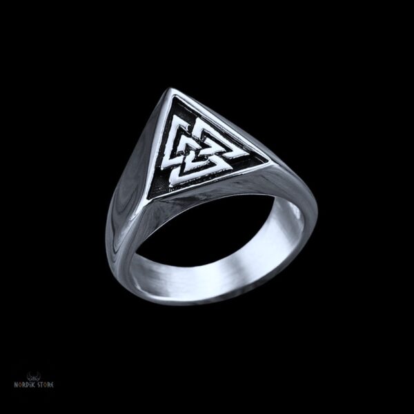 Bague viking Valknut du courage en acier, cadeau homme pour Noel