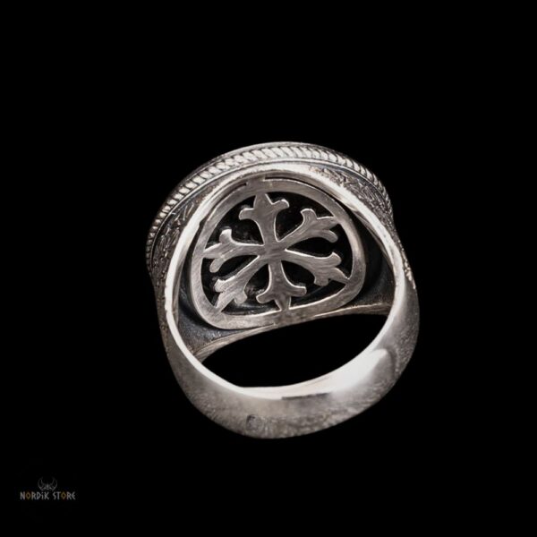 Intérieur de la bague viking Vegvisir en argent sterling 925, cadeau homme