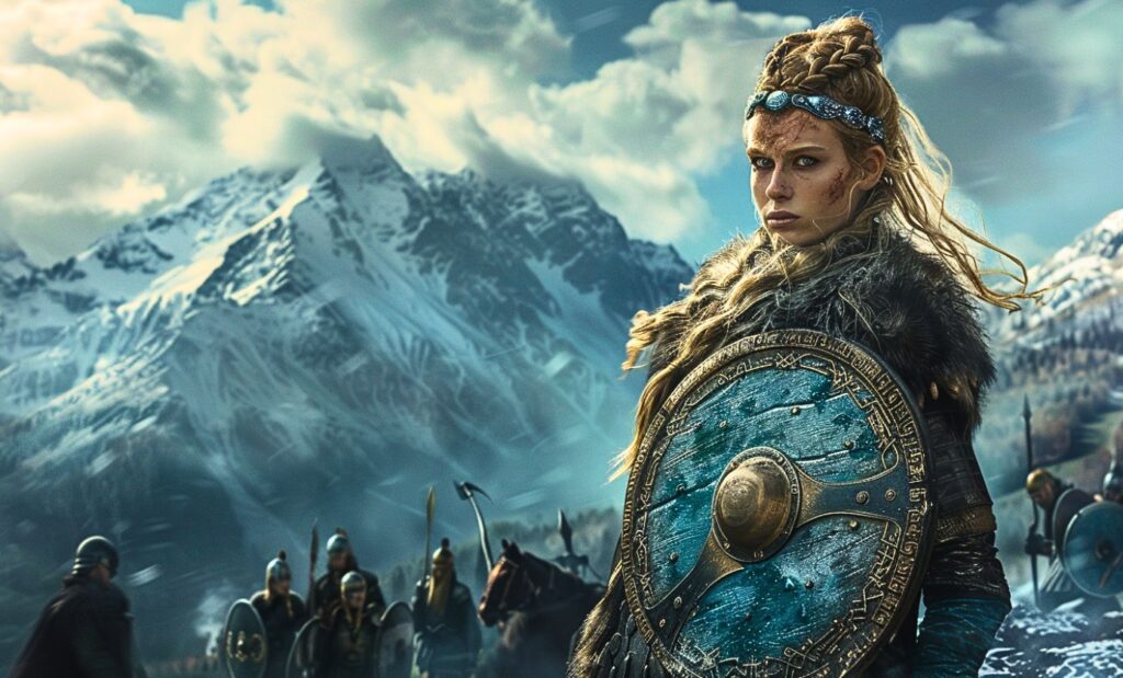 Lagertha reine guerrière sur ses terres