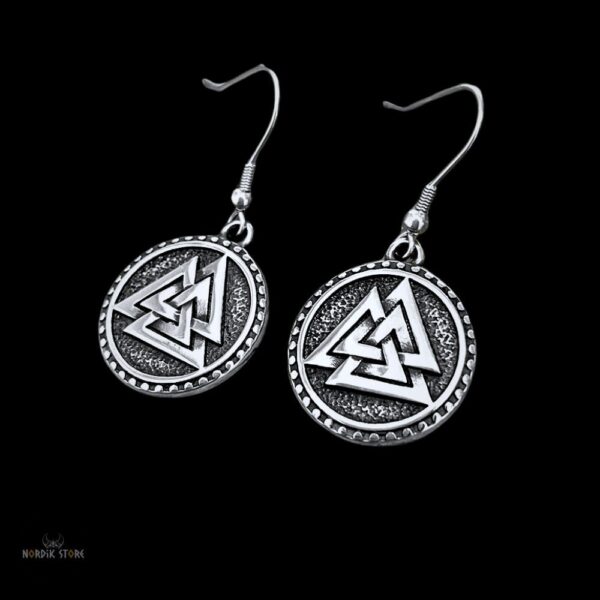 Boucles d’oreilles viking la magie d’Odin en acier , cadeau homme et femme