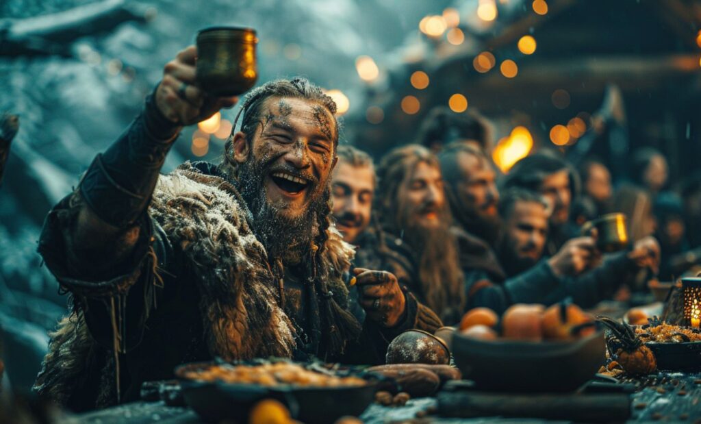 Festin et banquet viking pour la fête d'Ostara