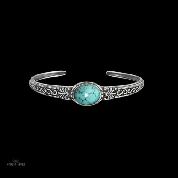 Bracelet viking reine Astrid en zinc et cuivre, cadeau femme pour les fêtes, Noël et anniversaire