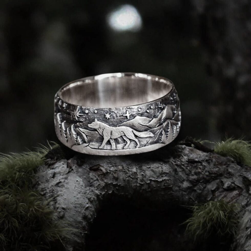 Bague Viking - Loup Nordique main image 0