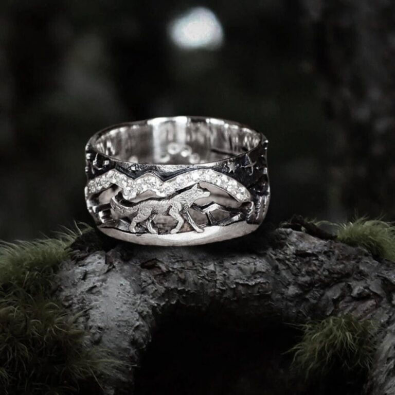 Bague viking la louve des bois, cadeau femme