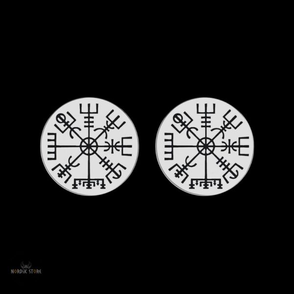 Boucles d'oreilles viking le chemin Vegvisir en acier inoxydable, cadeau homme femme