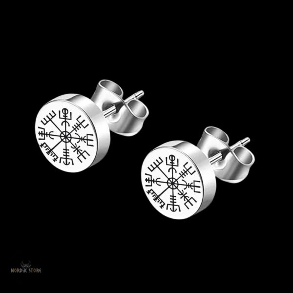 Boucles d'oreilles viking le chemin Vegvisir, cadeau homme femme