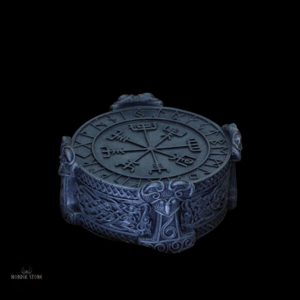 Coffret à bijoux viking Vegvisir en résine, cadeau