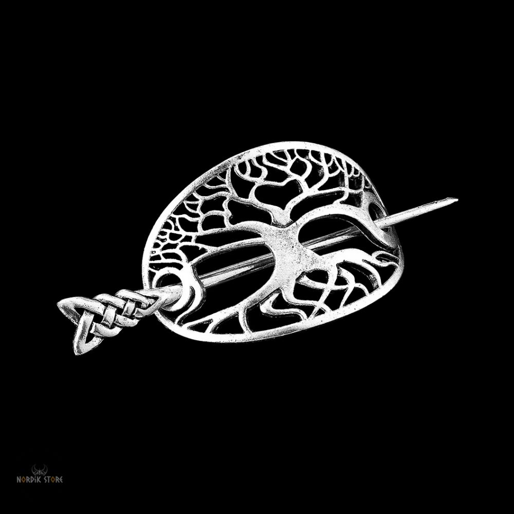 fibule viking L’Arbre de Vie en allaige de zinc, cadeau