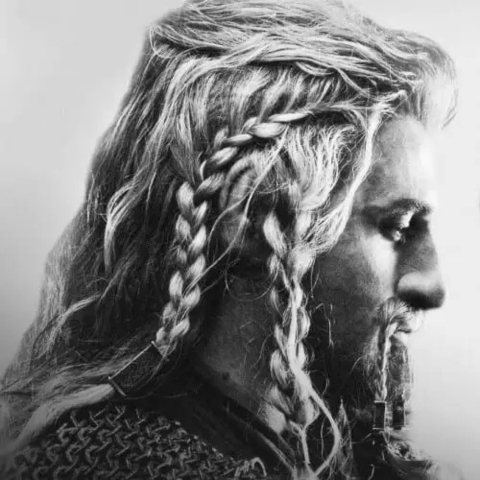 Coiffure Viking désordonnée avec tresses