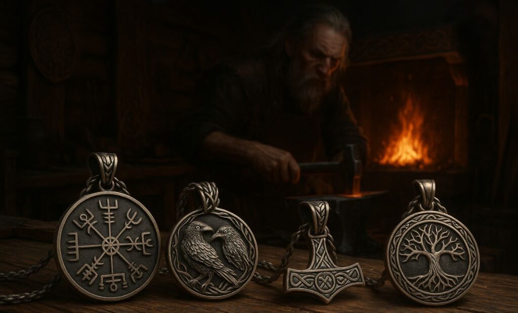 artisan dans sa forge viking de bijoux