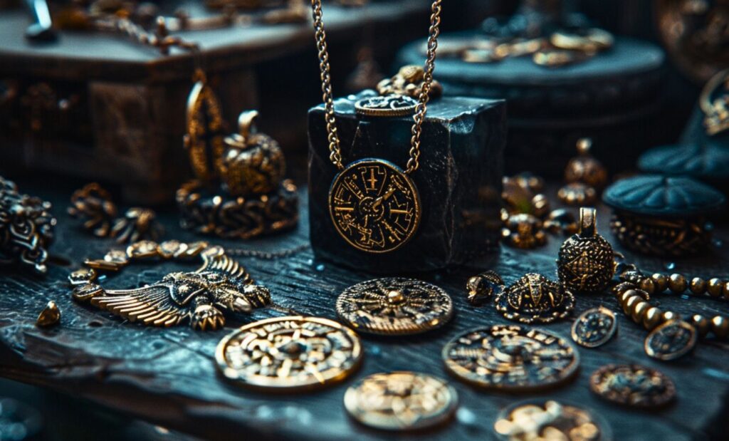 Bijoux vikings avec des symboles de la mythologie nordique