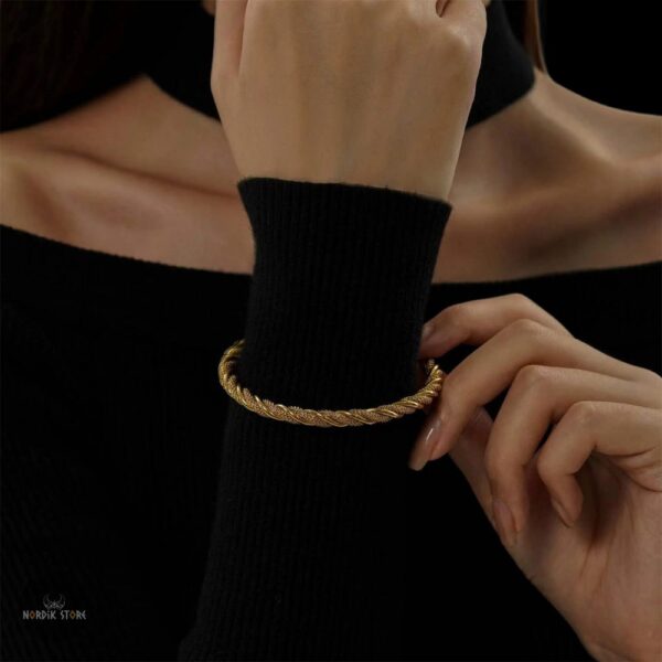 bracelet viking des Lothbrok en or, cadeau homme, femme et ados pour anniversaire et Noël