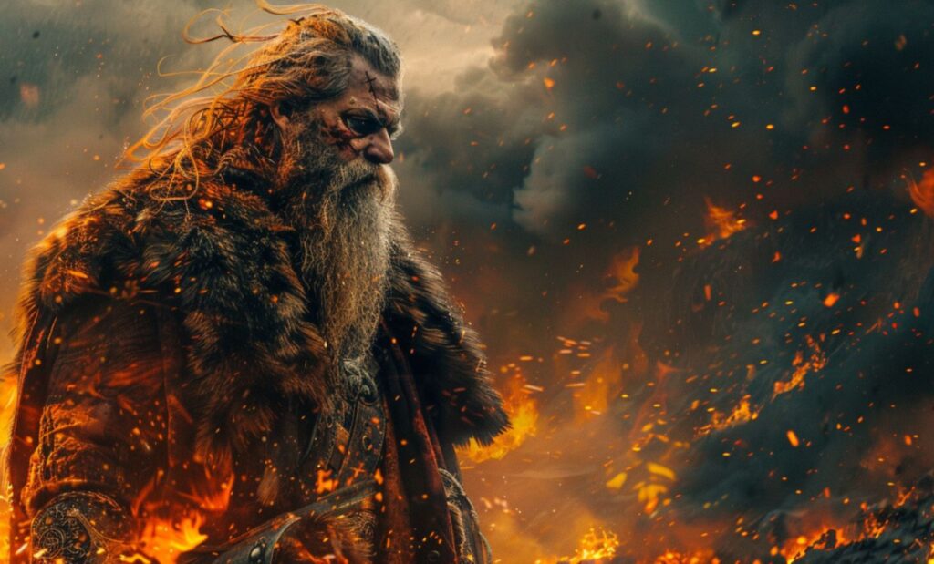 Le dieu Hoenir de la mythologie nordique et viking pendant le Ragnarok
