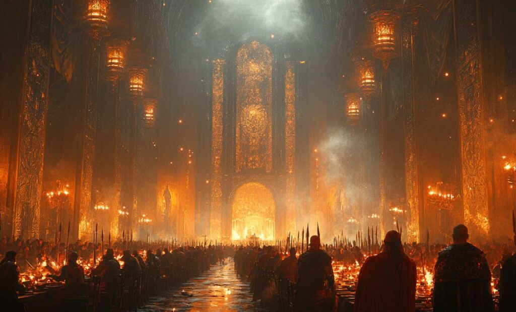 Valhalla le royaume d'Odin, la salle des guerriers vikings