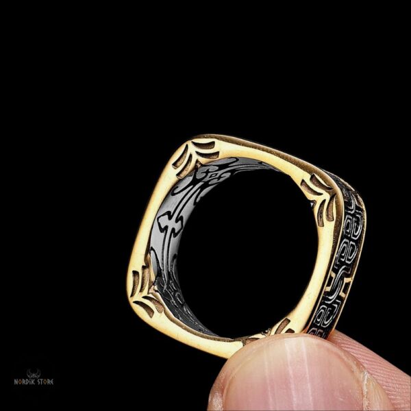 Anneau viking "Forge des Rois" en acier, cadeau homme