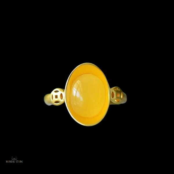 bague viking "Ambre de Freyja", cadeau femme et ados