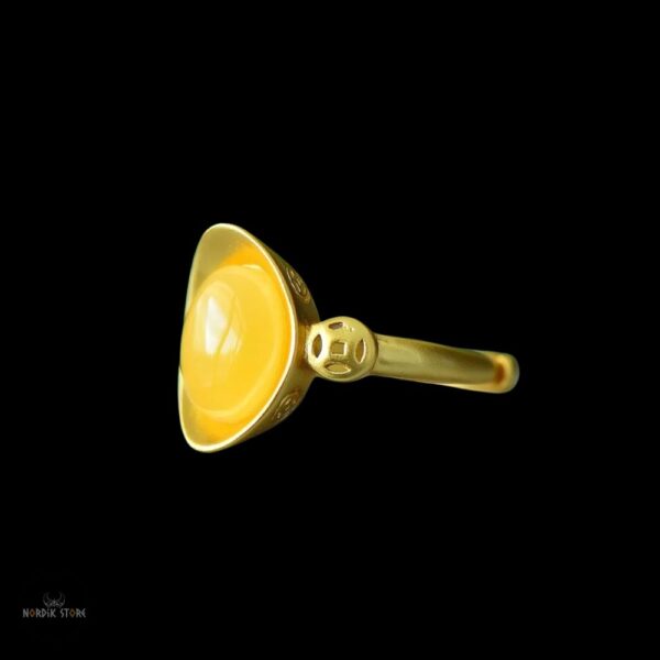 bague viking "Ambre de Freyja", cadeau femme et ados pour anniversaire