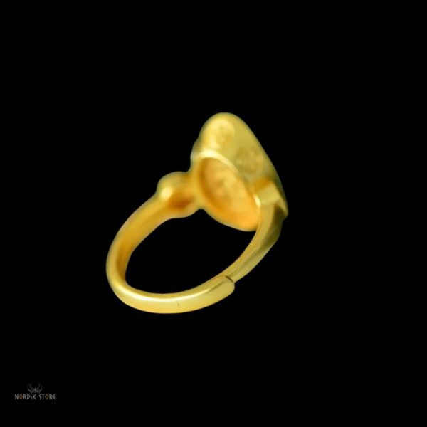 bague viking "Ambre de Freyja" réglable, cadeau femme et ados pour anniversaire