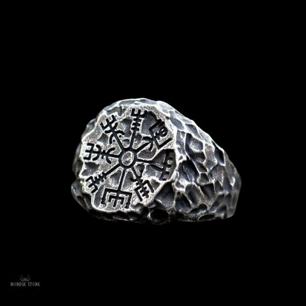 bague viking le chemin du Vegvisir en acier, cadeau homme