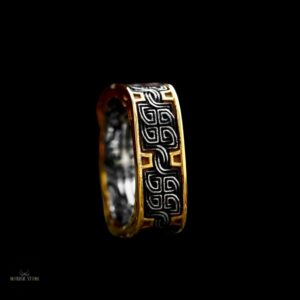 bague viking "Forge des Rois"en acier, cadeau homme