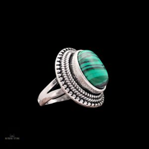bague viking Lagertha Lodbrok en malachite, cadeau femme