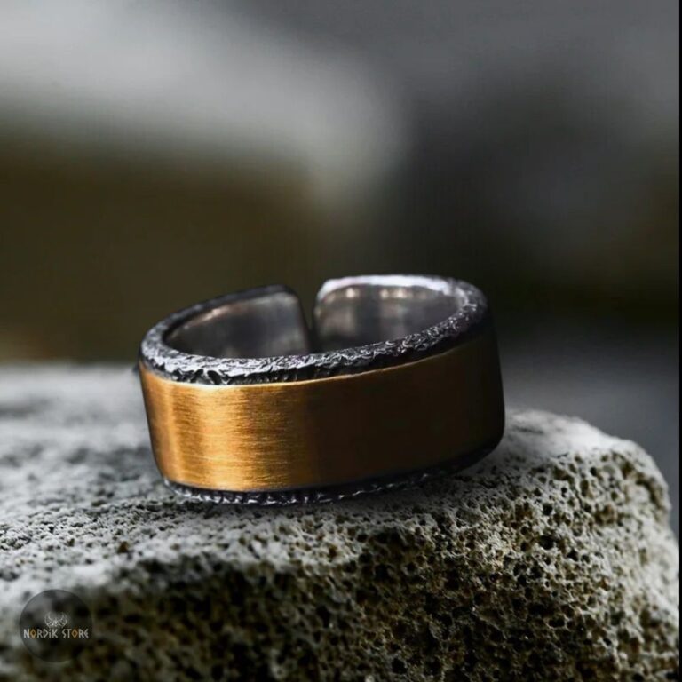 Bague Viking "Sang de Fer" en acier, cadeau homme