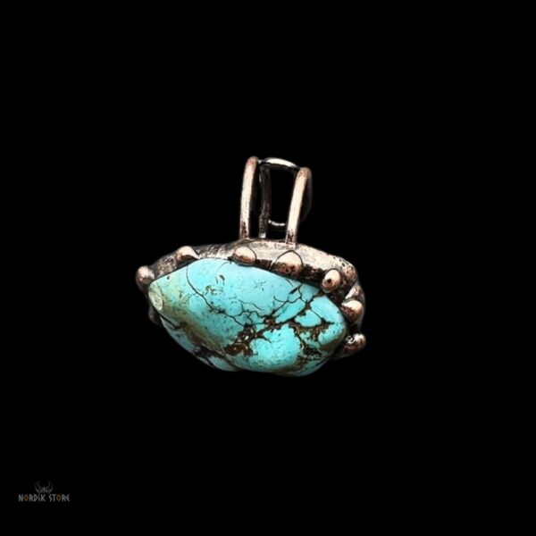 bague viking Talisman d’Ægir, pierre turquoise et cuivre, cadeau homme femme et ados