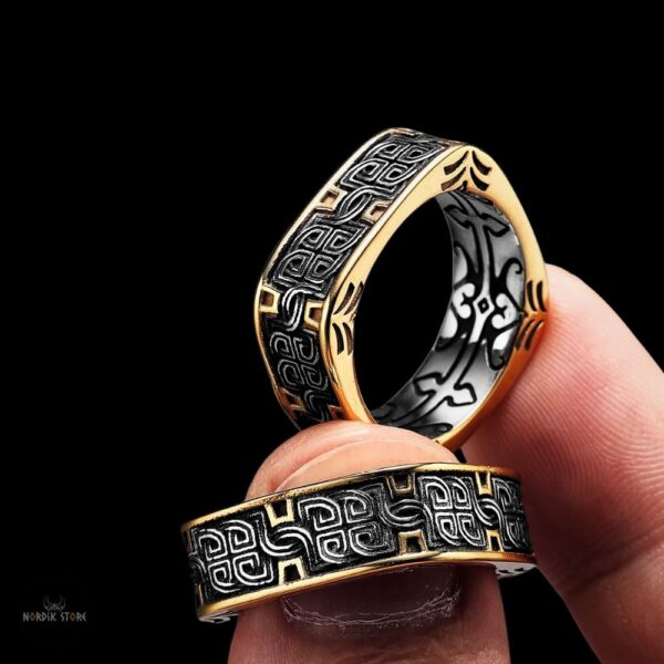 bagues viking "Forge des Rois"en acier, cadeau homme