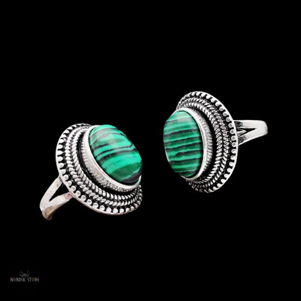 bagues viking Lagertha Lodbrok en malachite, cadeau femme et ados