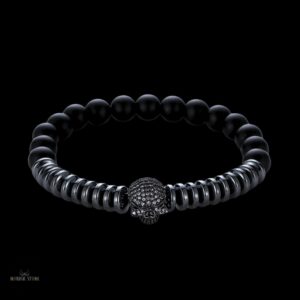 Bracelet Viking de Hel Crâne Noir, cadeau homme