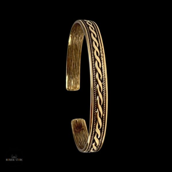 bracelet viking l’Origine en bronze doré, cadeau homme et femme