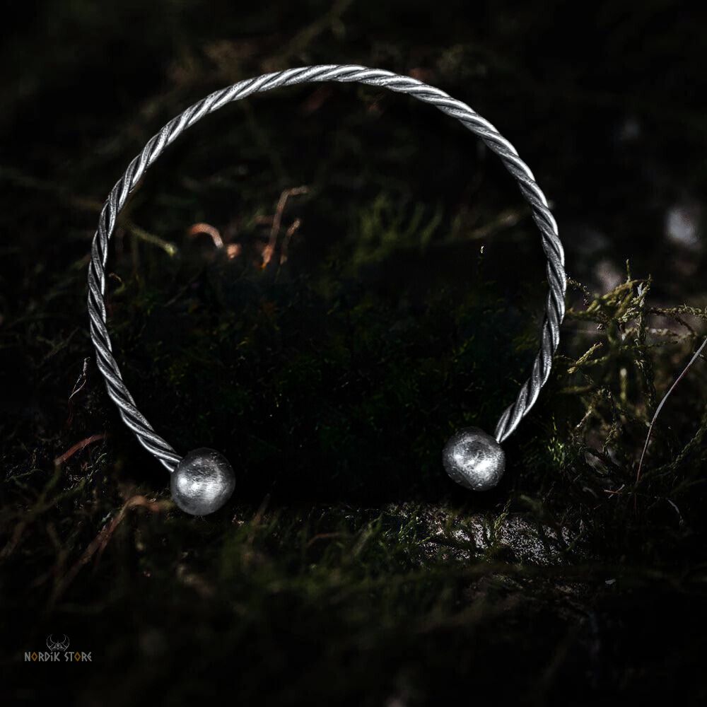 Collier torque viking forgé, cadeau homme