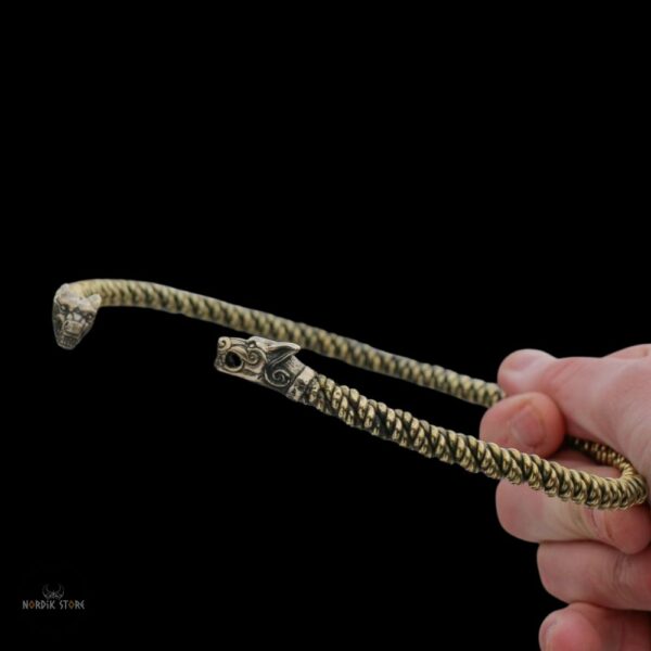Collier torque viking loup Fenrisúlfr forgé, cadeau homme, femme et ados