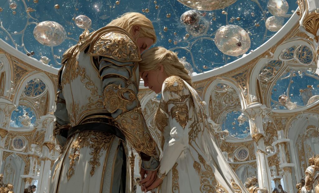 Nanna déesse viking de l'amour avec son époux Baldur dieu de la lumière