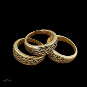 anneau alliance viking celtique Tresse du Destin en bronze, cadeau couple