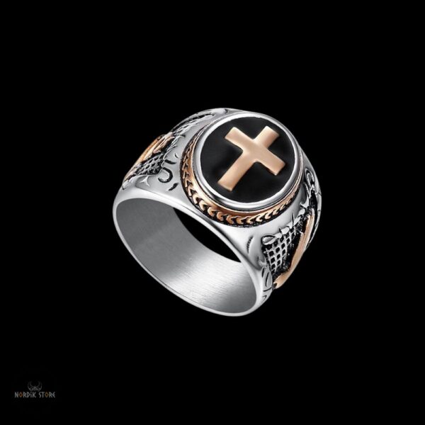 anneau viking Croix de Harald or rose, cadeau